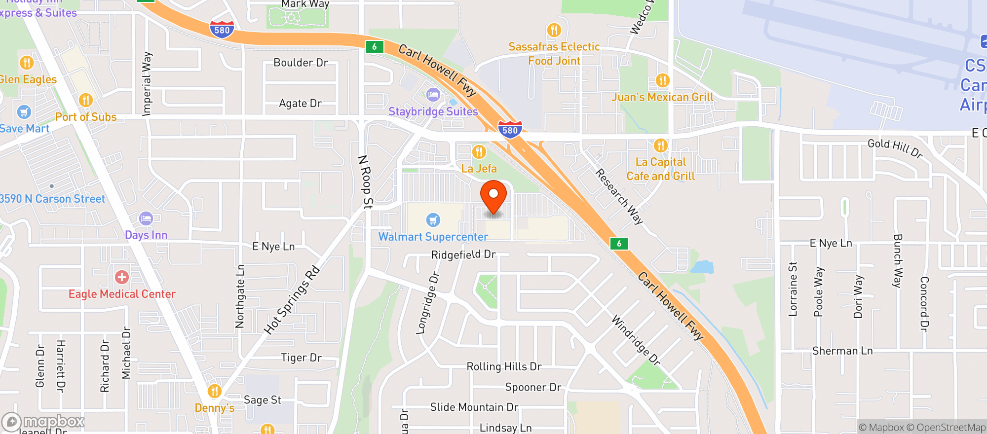 Map showing SPROUTS FARMERS MARKET (CARSON CITY-NORTH CARSON CROSSING)