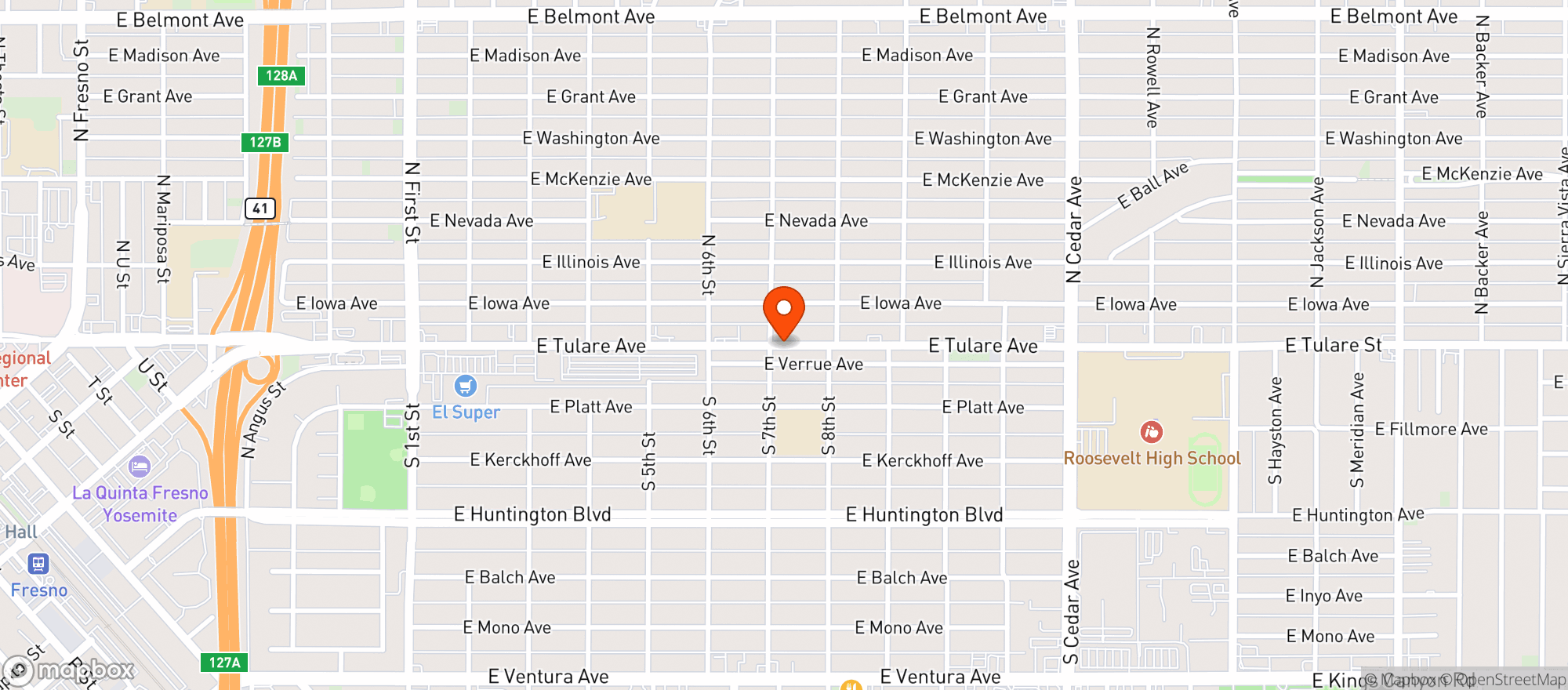 Map showing Super 1 Food Store