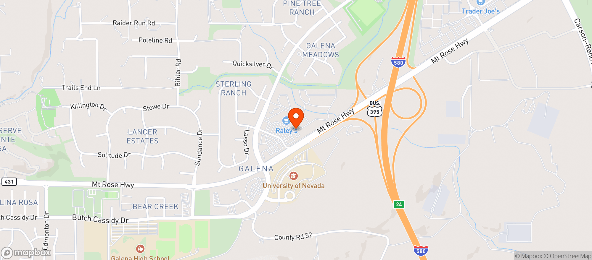 Map showing BULLYS SPORTS BAR & GRILL
