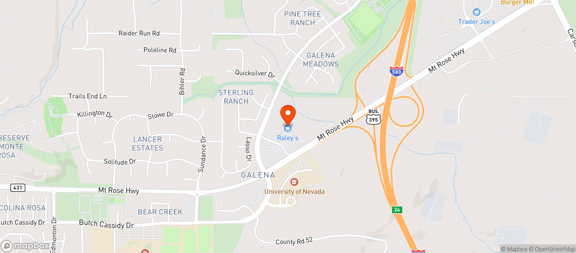 Map showing Raley's