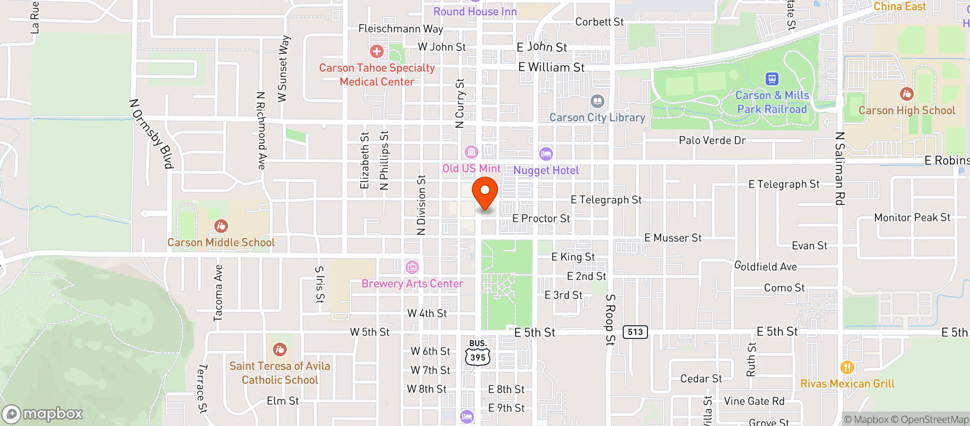 Map showing Jimmy Gs Cigar Bar