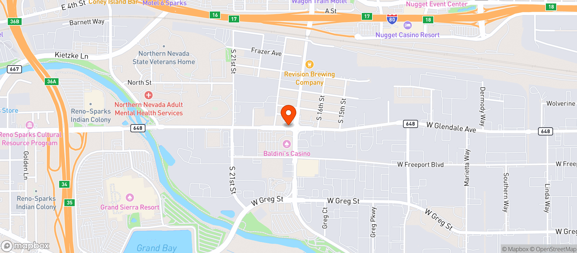 Map showing Greenleaf