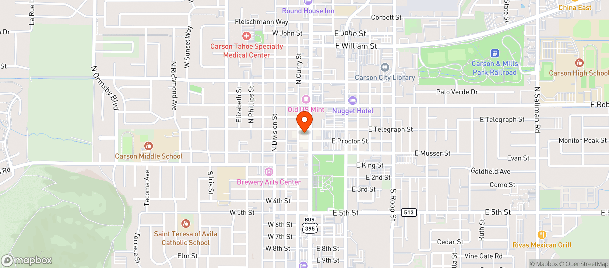 Map showing Juans Mexican Grill