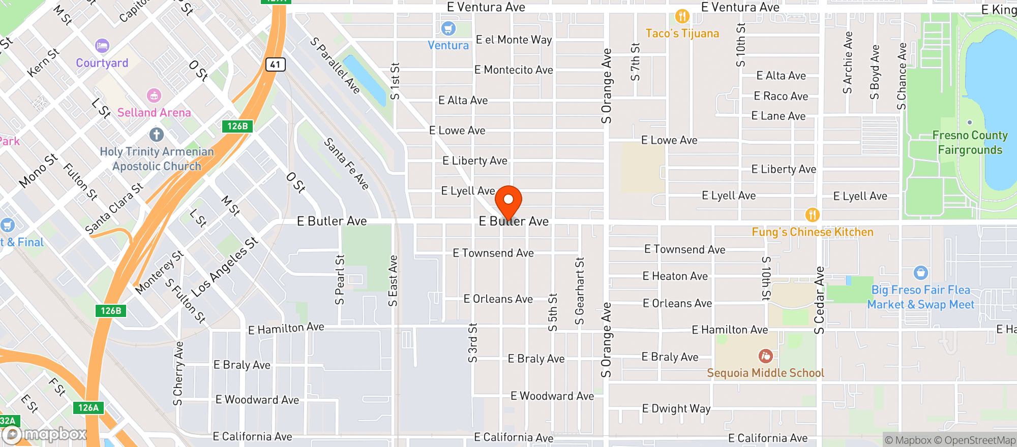 Map showing Boss Food & Liquor