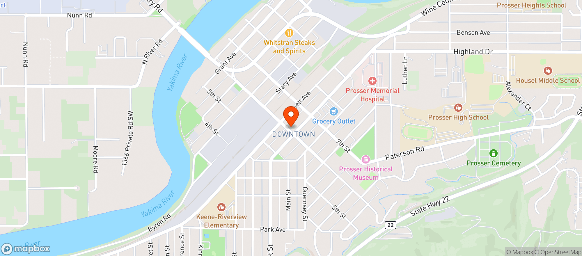 Map showing Bern's Tavern