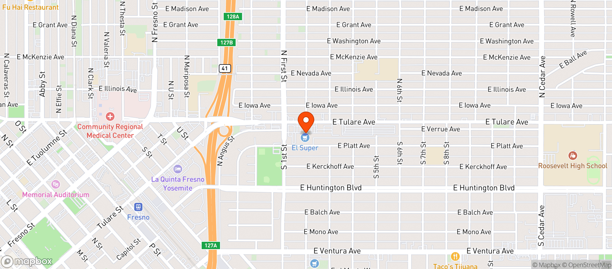 Map showing El Super