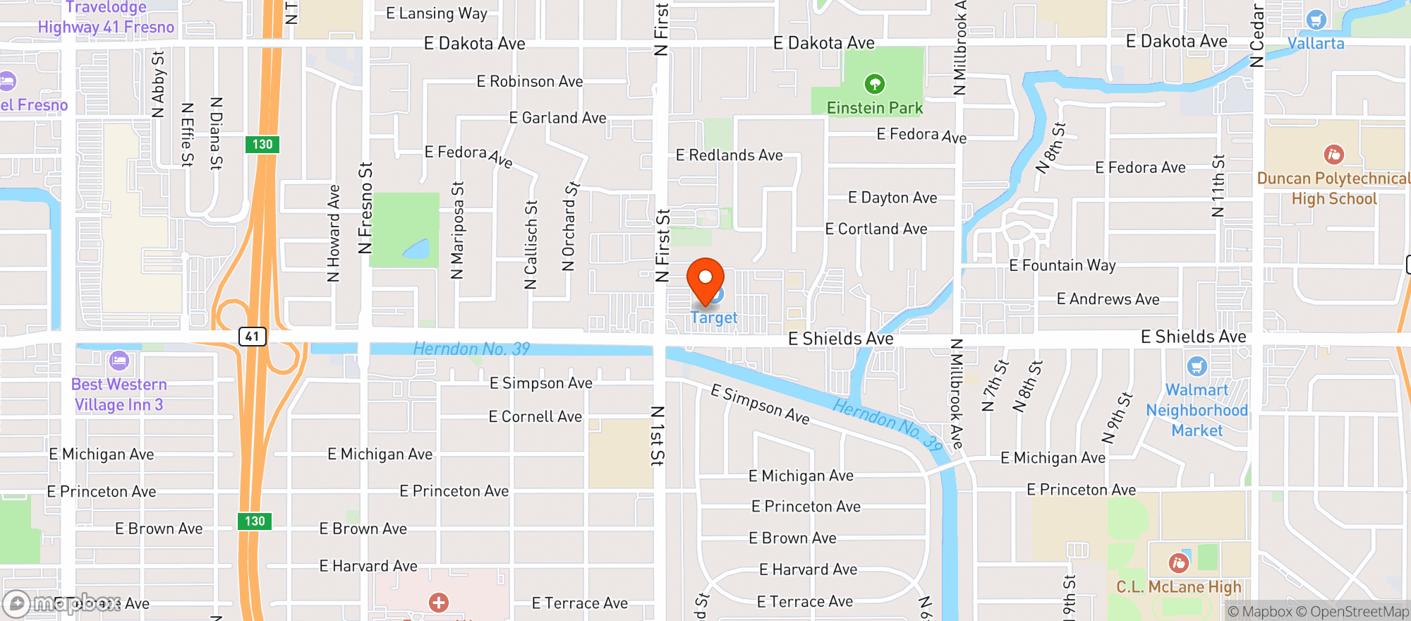 Map showing Target Store
