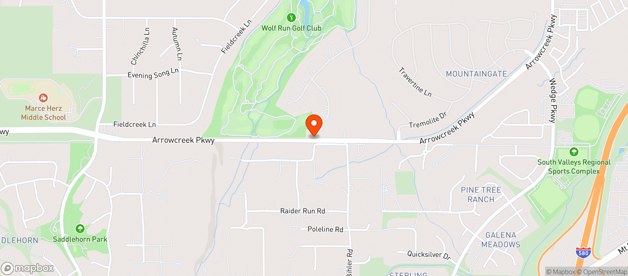 Map showing The Club At Arrowcreek