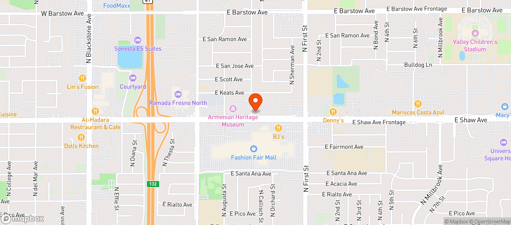 Map showing The Station Fresno