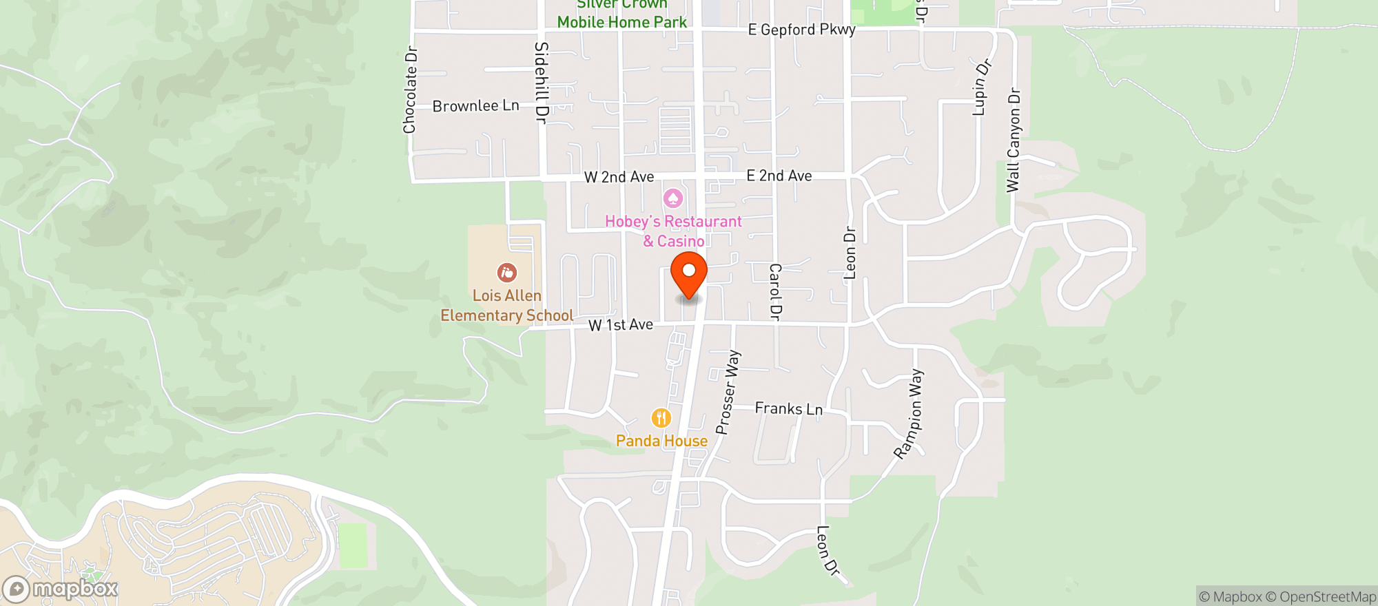 Map showing Curaleaf Sun Valley