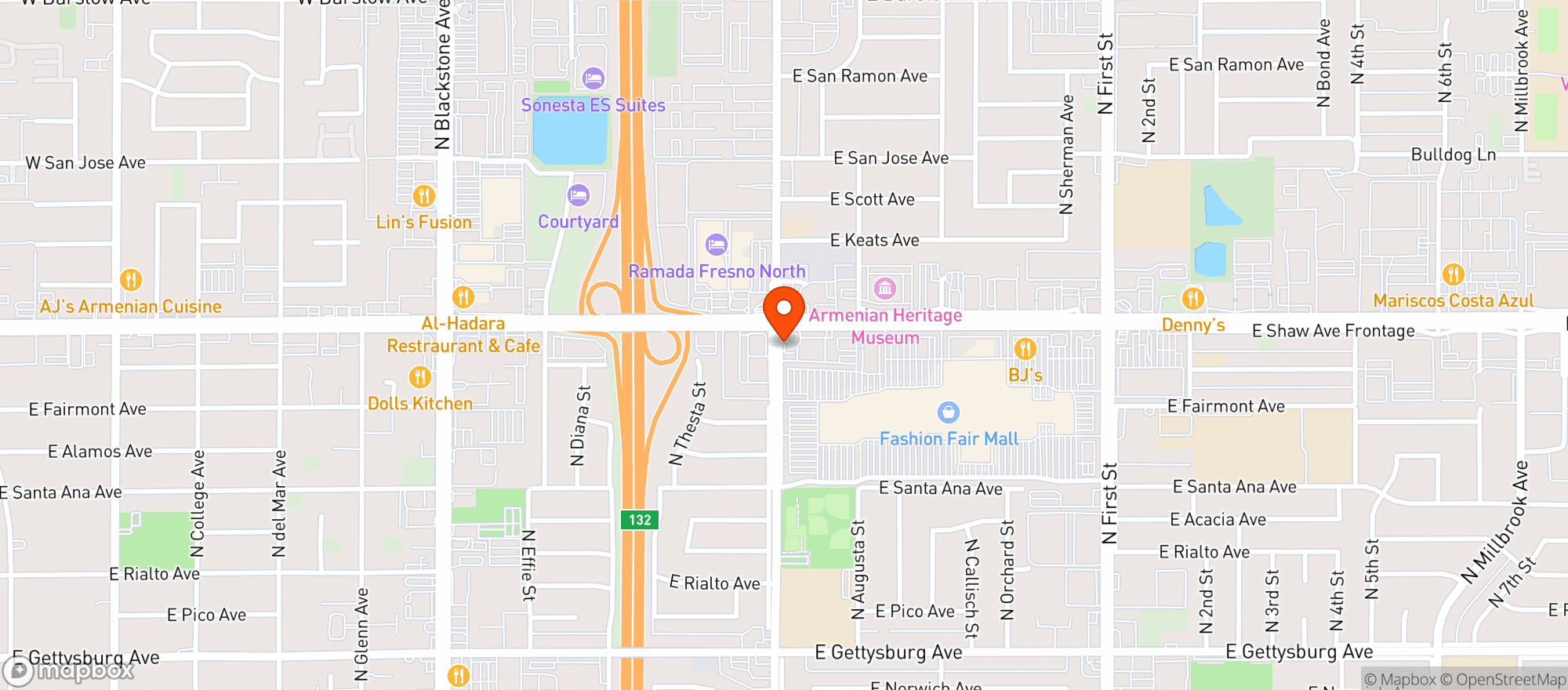 Map showing Save-On Liquor/Cigar World