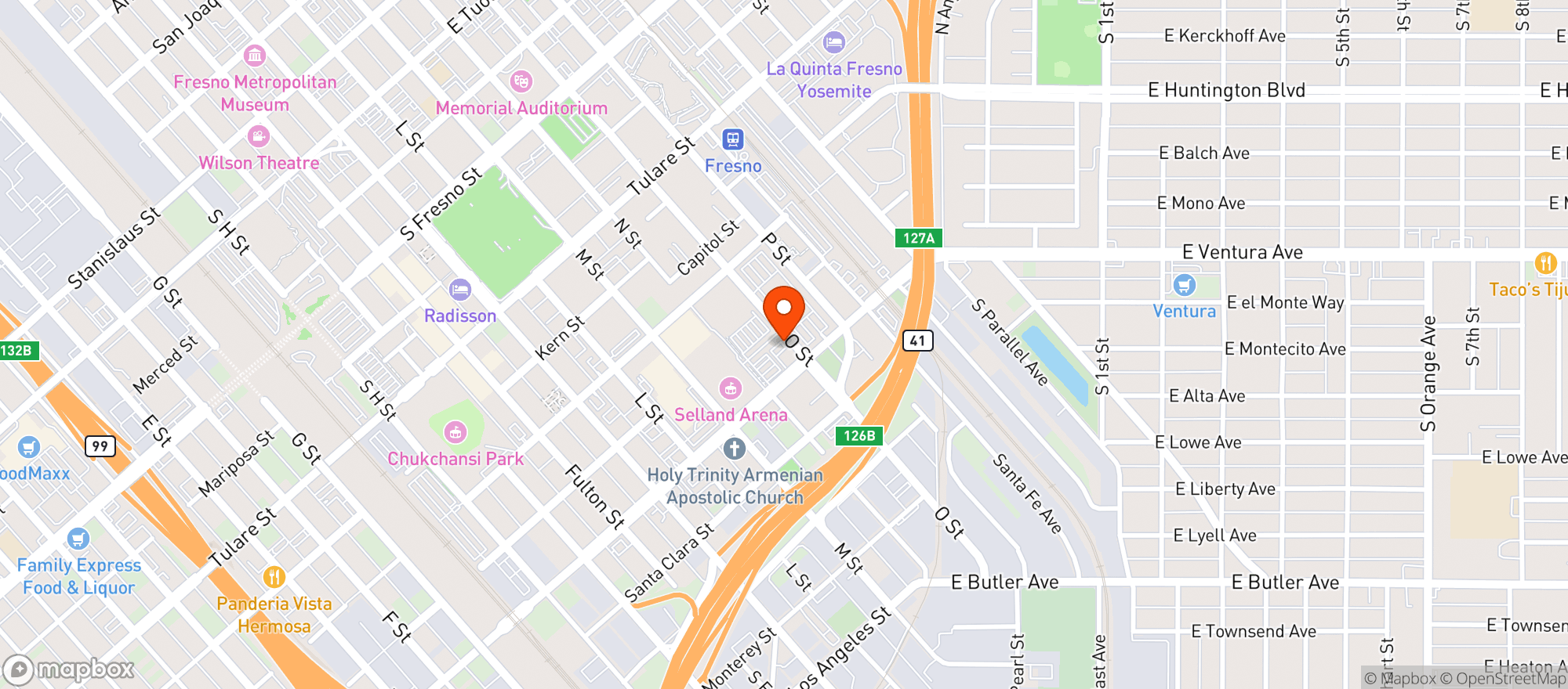 Map showing Cosmopolitan Tavern
