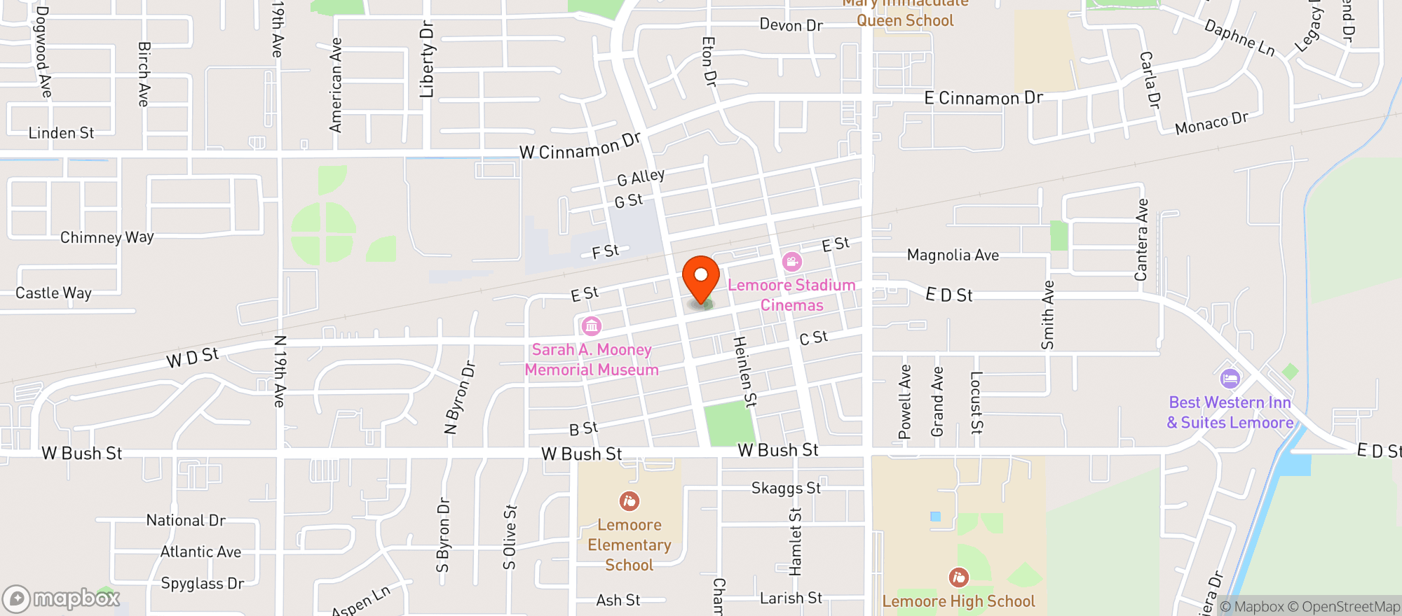 Map showing Nhc - Lemoore
