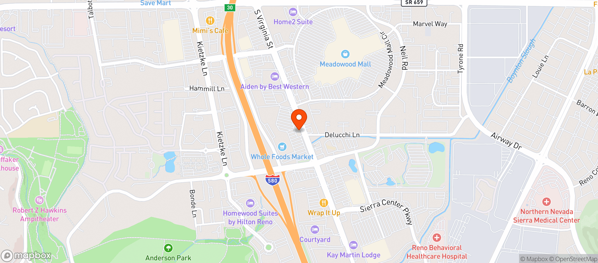 Map showing Vitamin Shoppe - Reno
