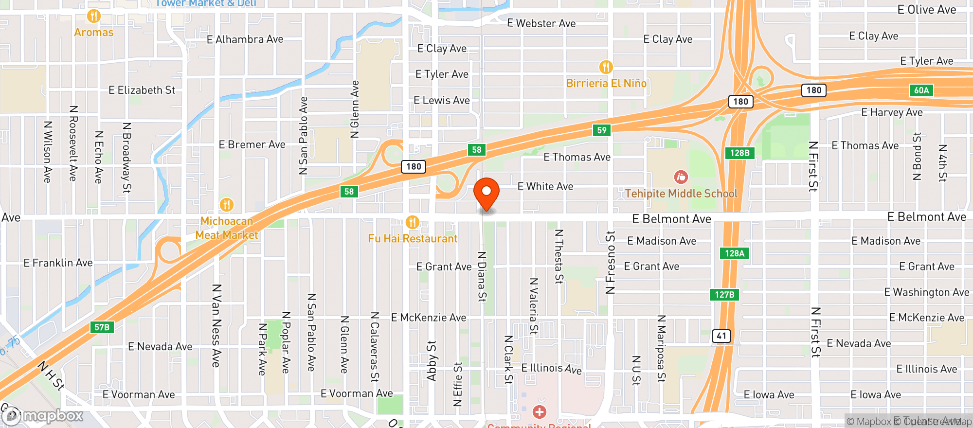 Map showing El Godinazo Centro Botanero