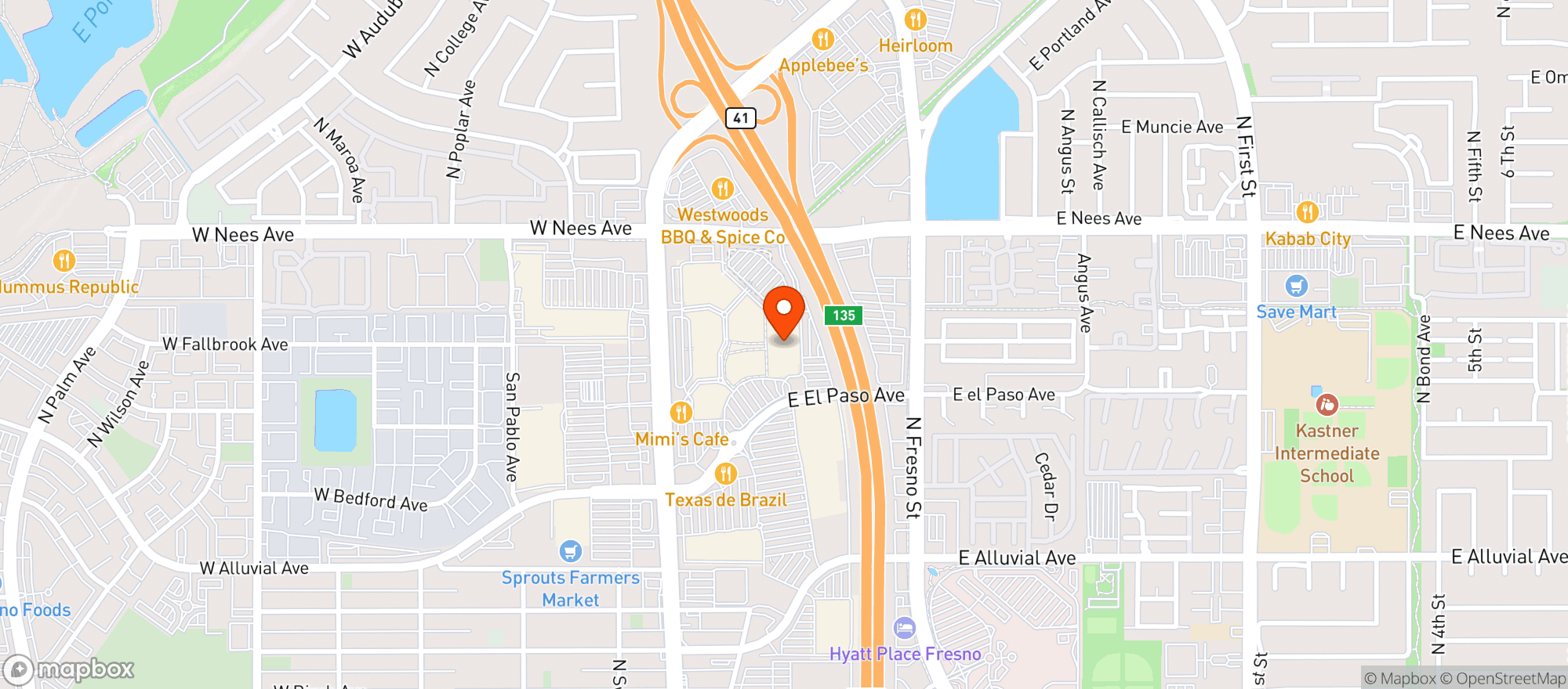 Map showing Edwards Fresno Stadium #1033