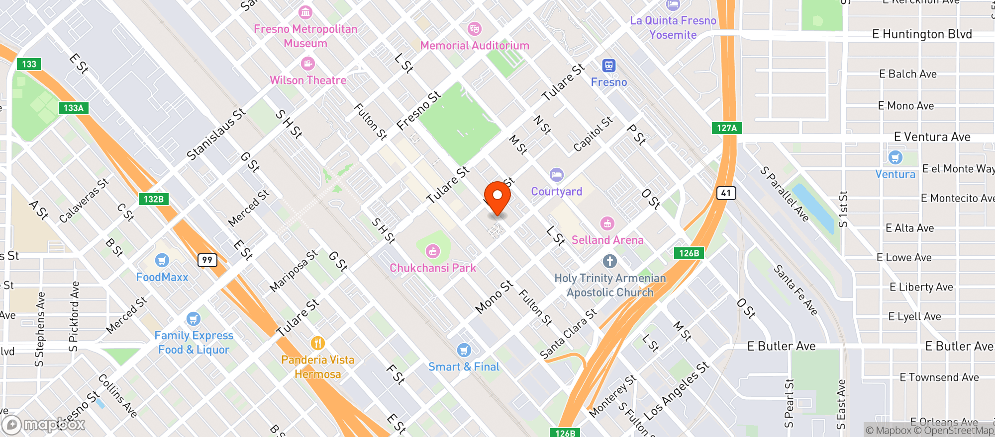 Map showing Mariscos El Barba Negra