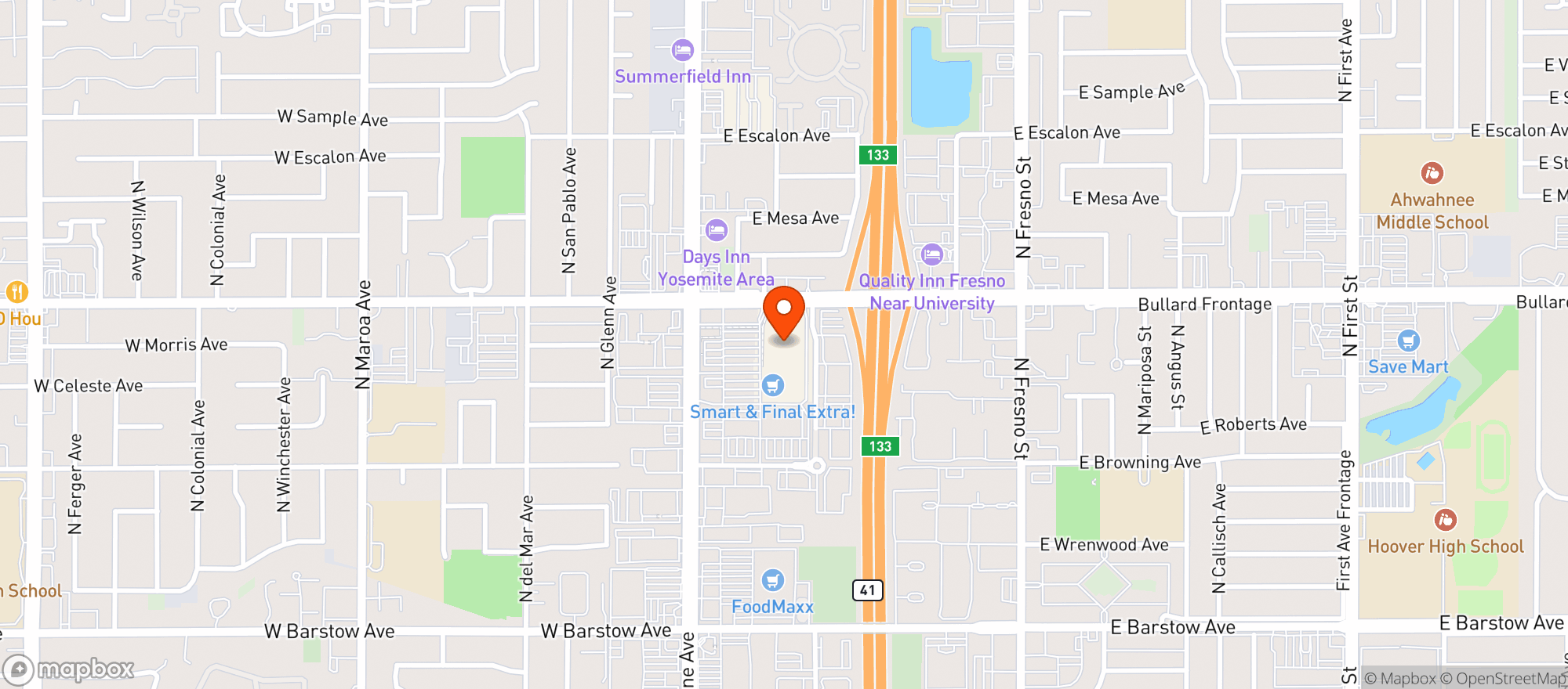 Map showing Target - Blackstone And Bullard