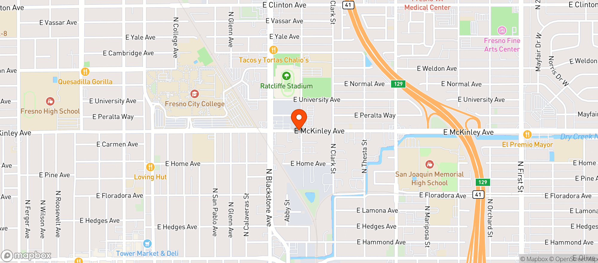 Map showing Copas Cantina
