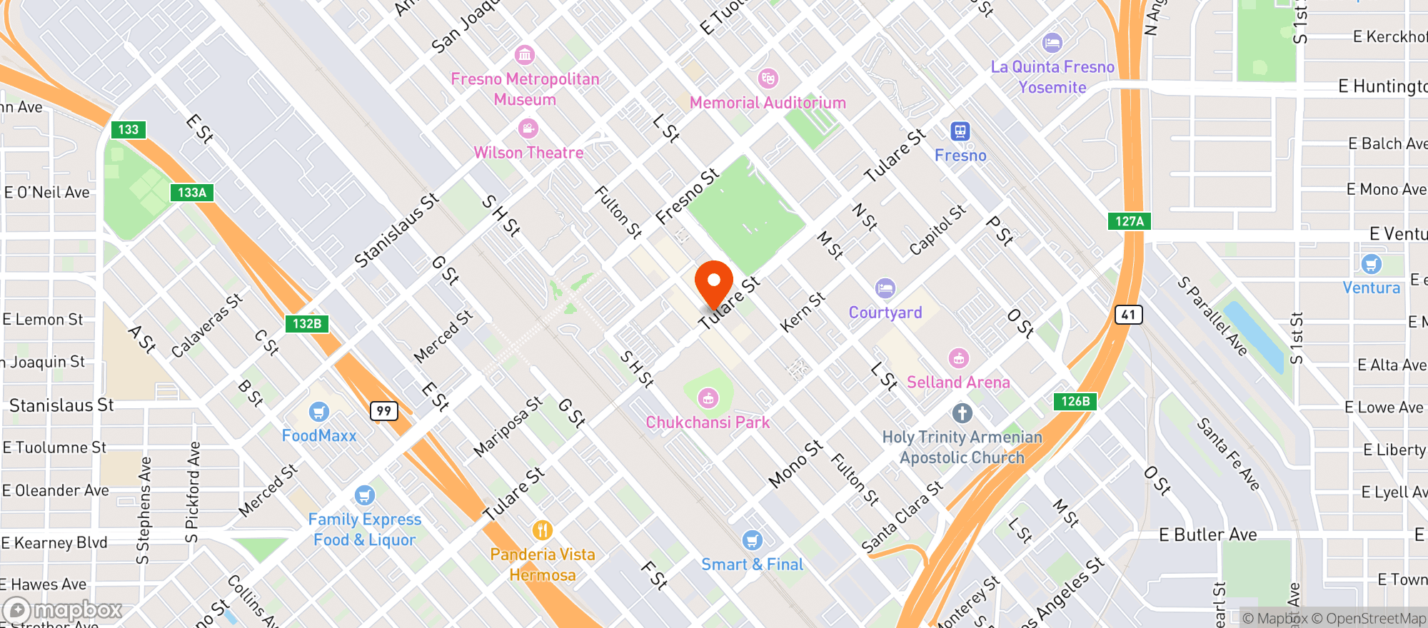 Map showing Los Panchos Restaurant