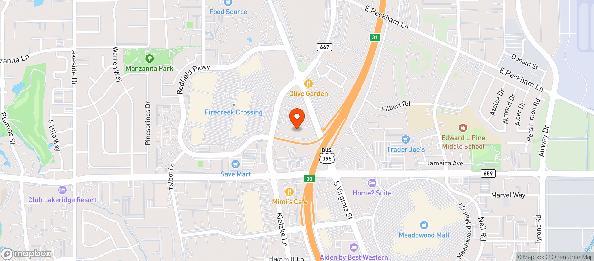 Map showing World Market Reno