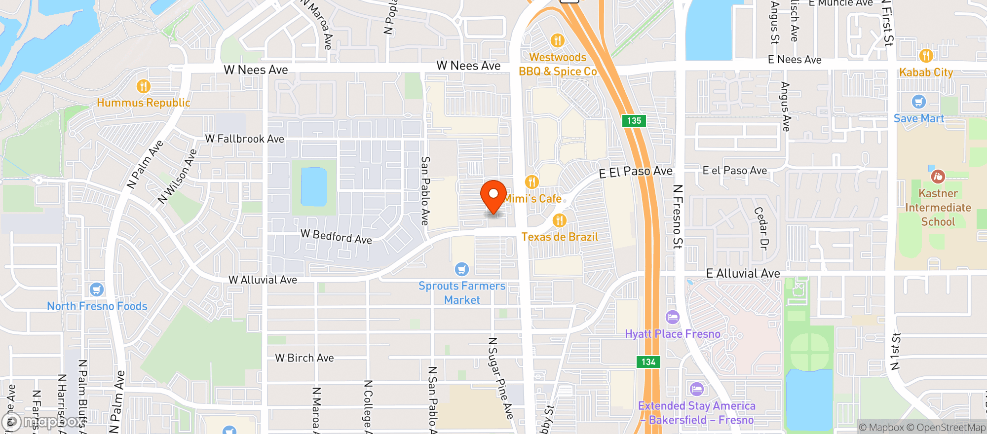 Map showing Vitamin Shoppe - Fresno