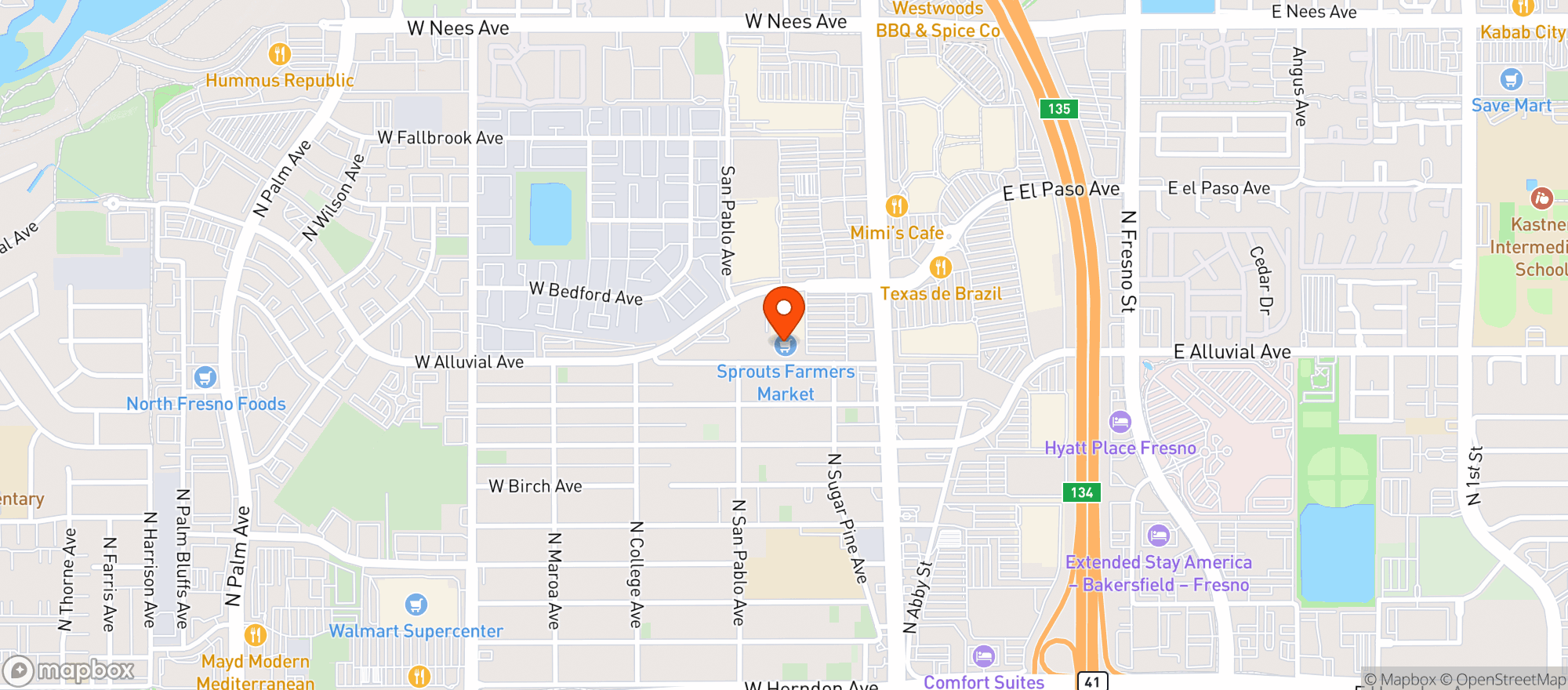 Map showing Sprouts Farmers Market