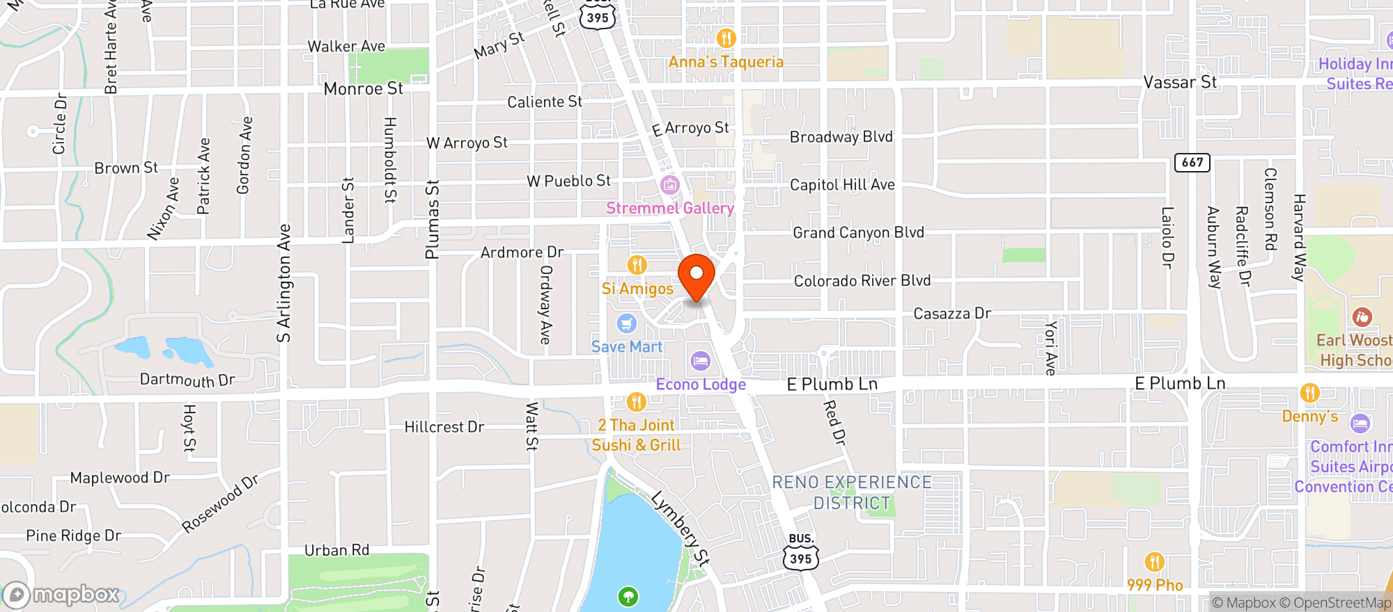 Map showing Bricks Restaurant & Wine
