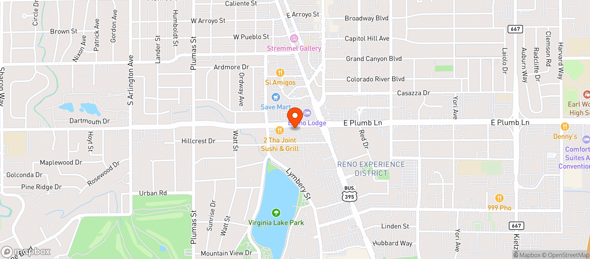 Map showing The Dispensary (Reno)