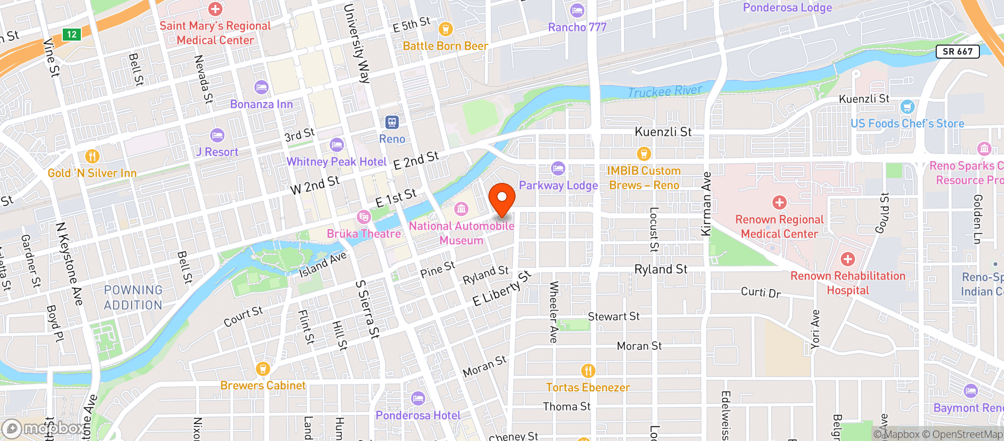 Map showing Bertha Mirandas
