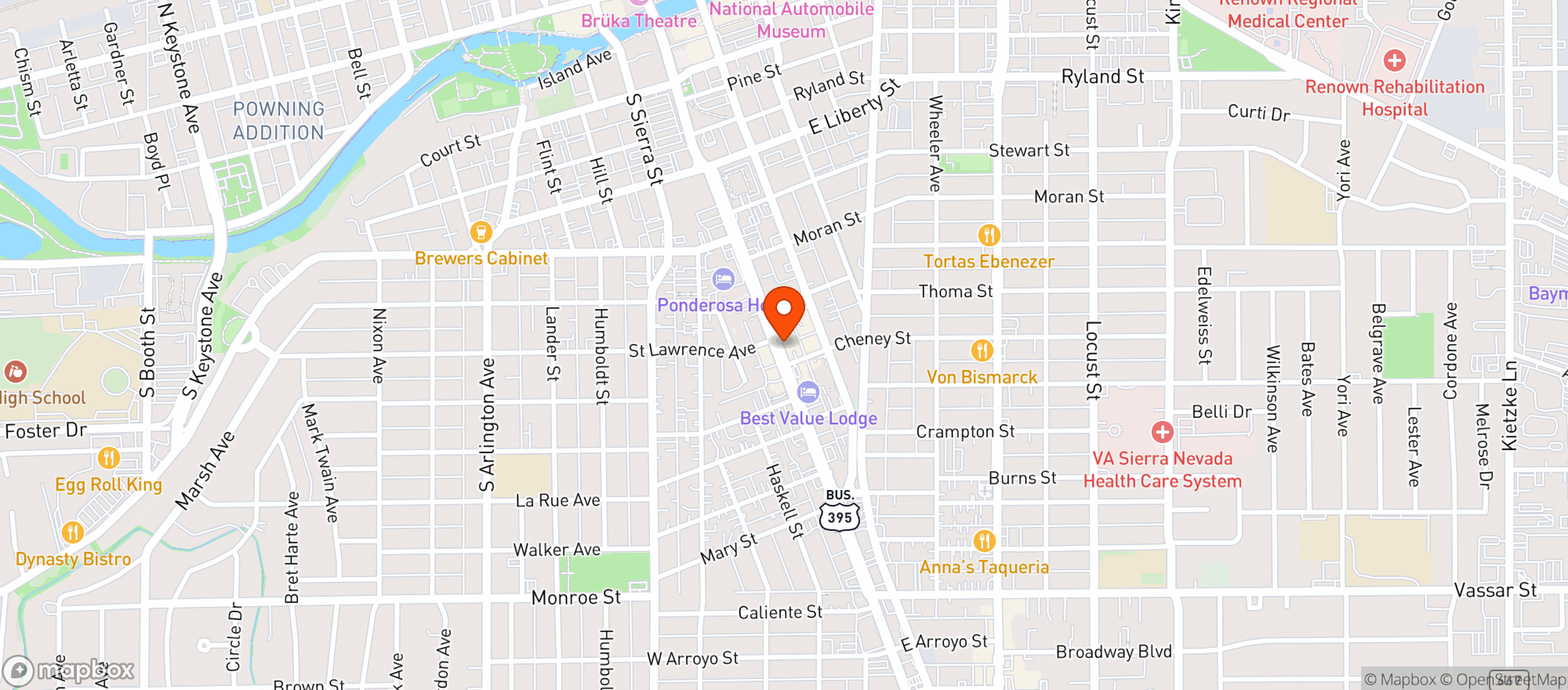 Map showing Atlas Landing Bar