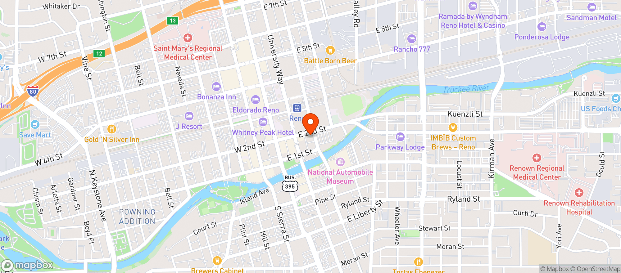 Map showing The Dispensary (mynt Reno)