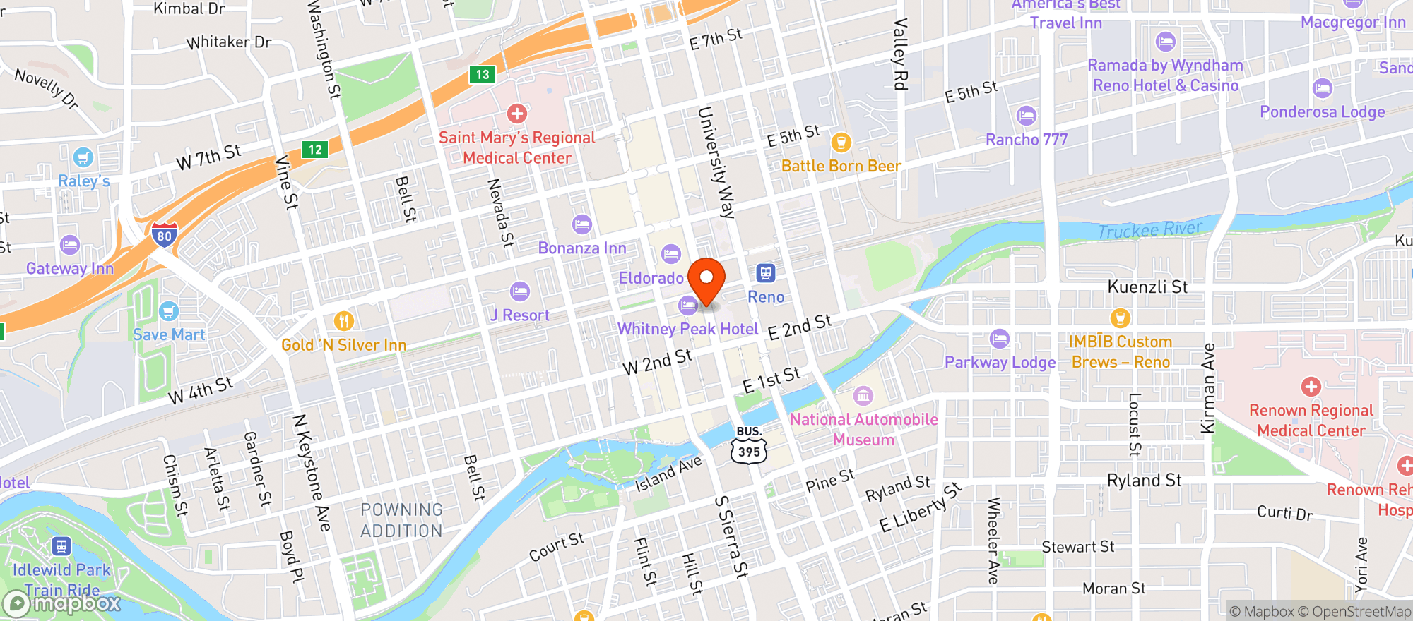 Map showing Siris Casino