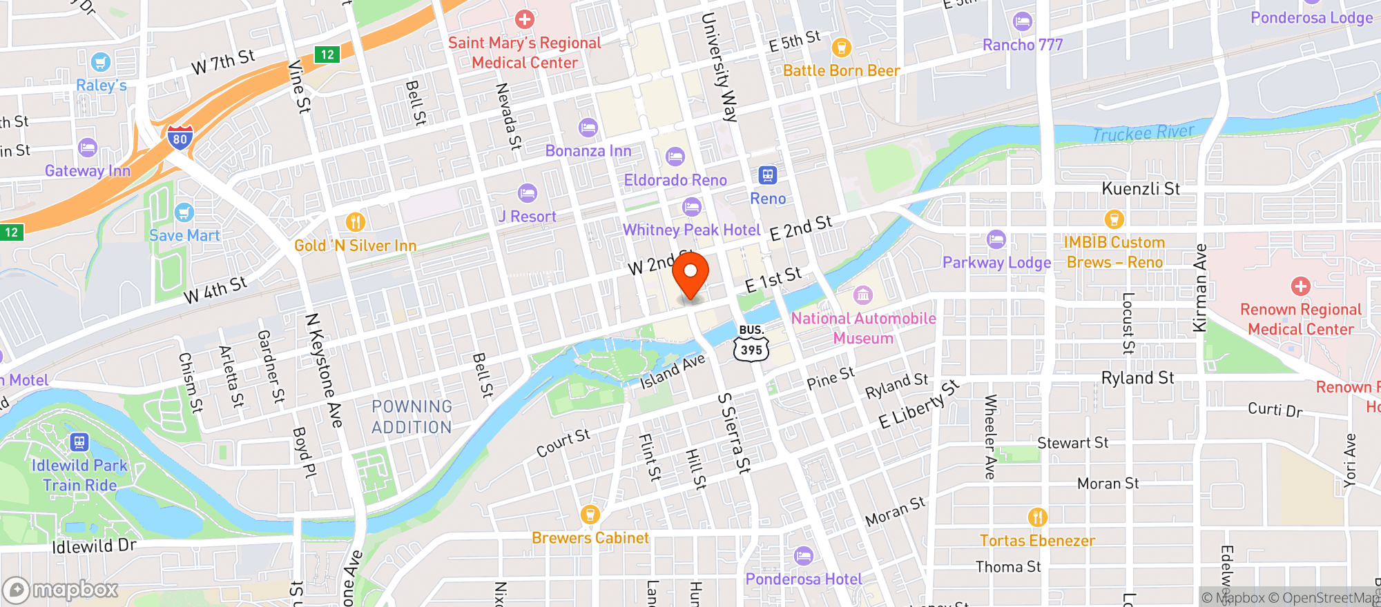 Map showing Reno Axe