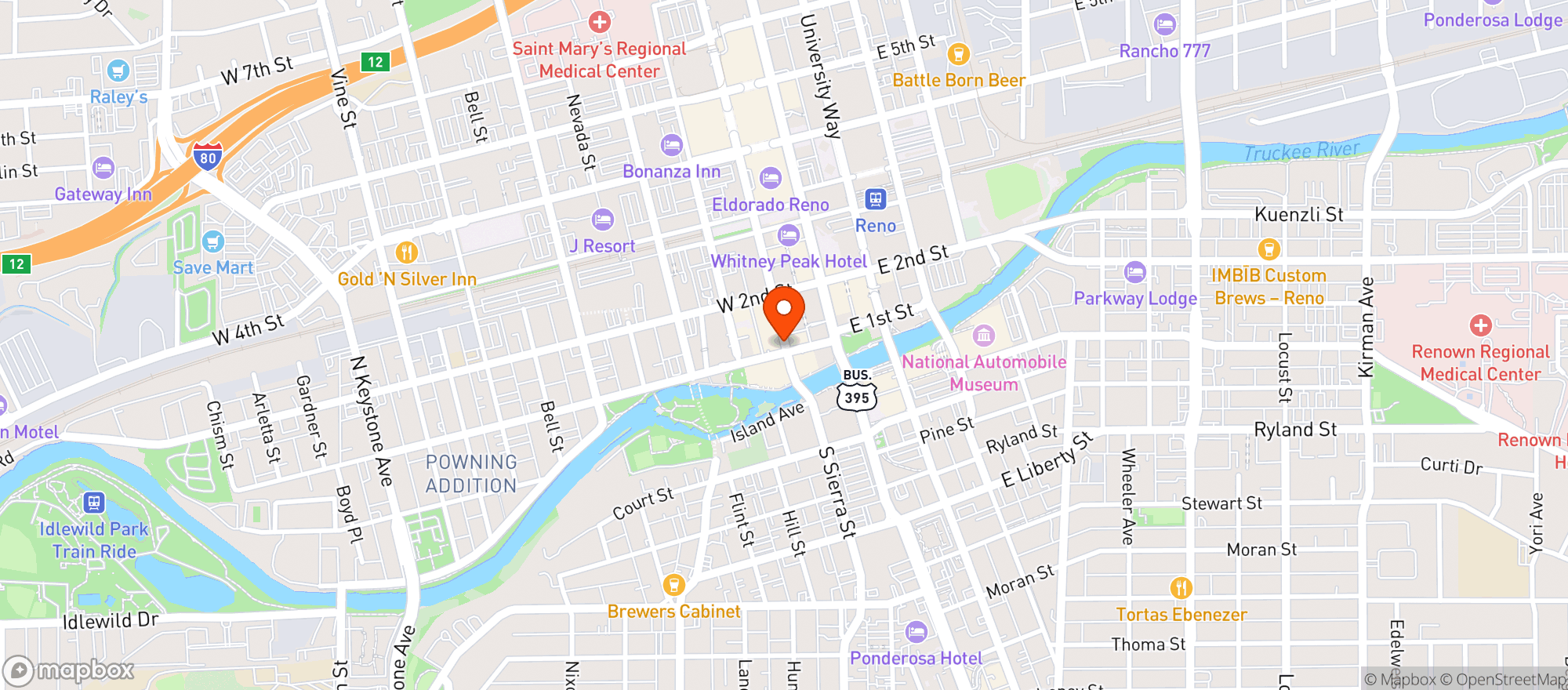 Map showing El Malecon Mariscos Bar & Grill