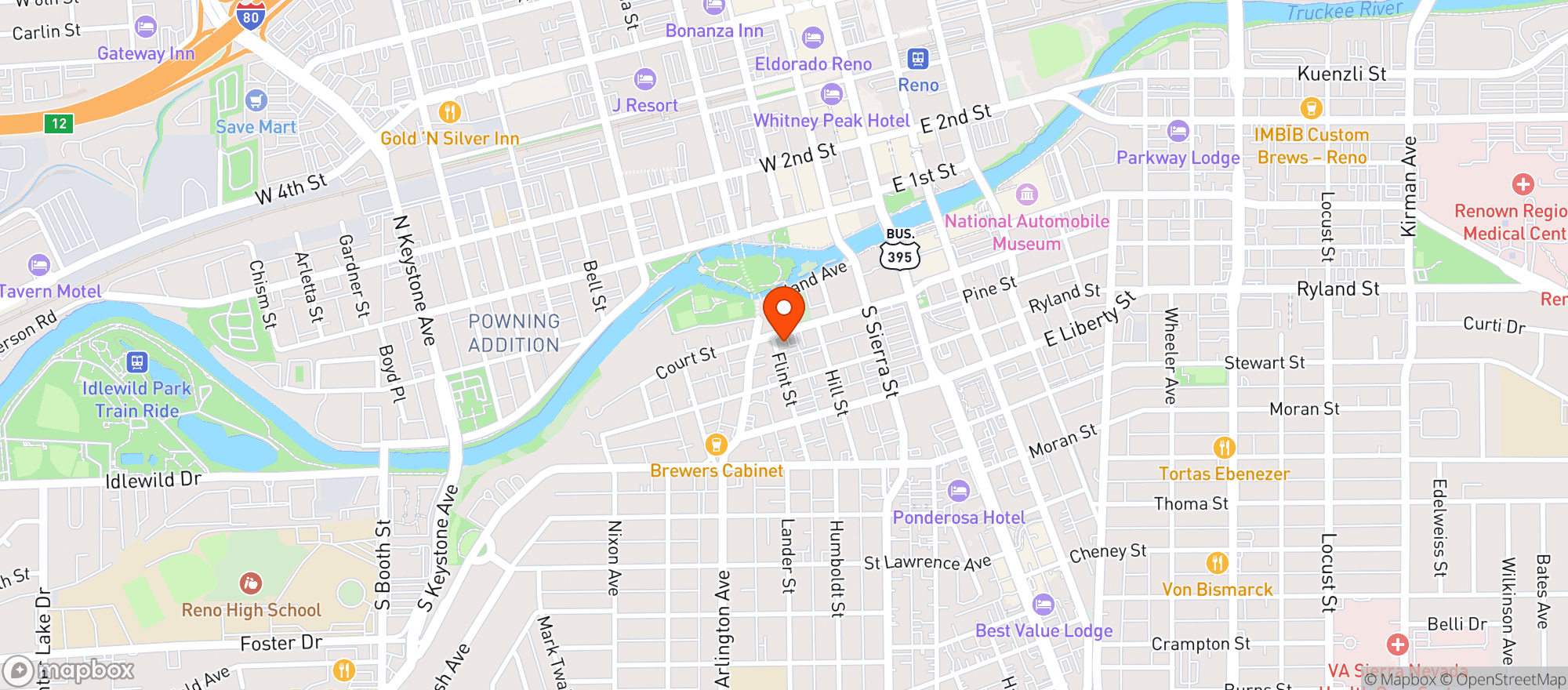 Map showing Great Basin Community Food Co-op