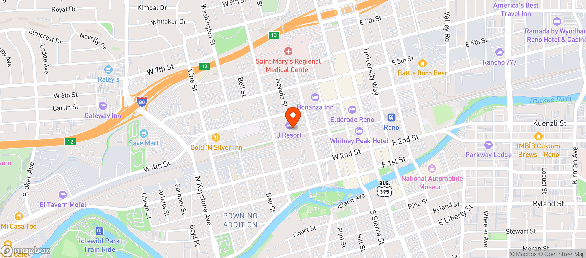 Map showing J Resort