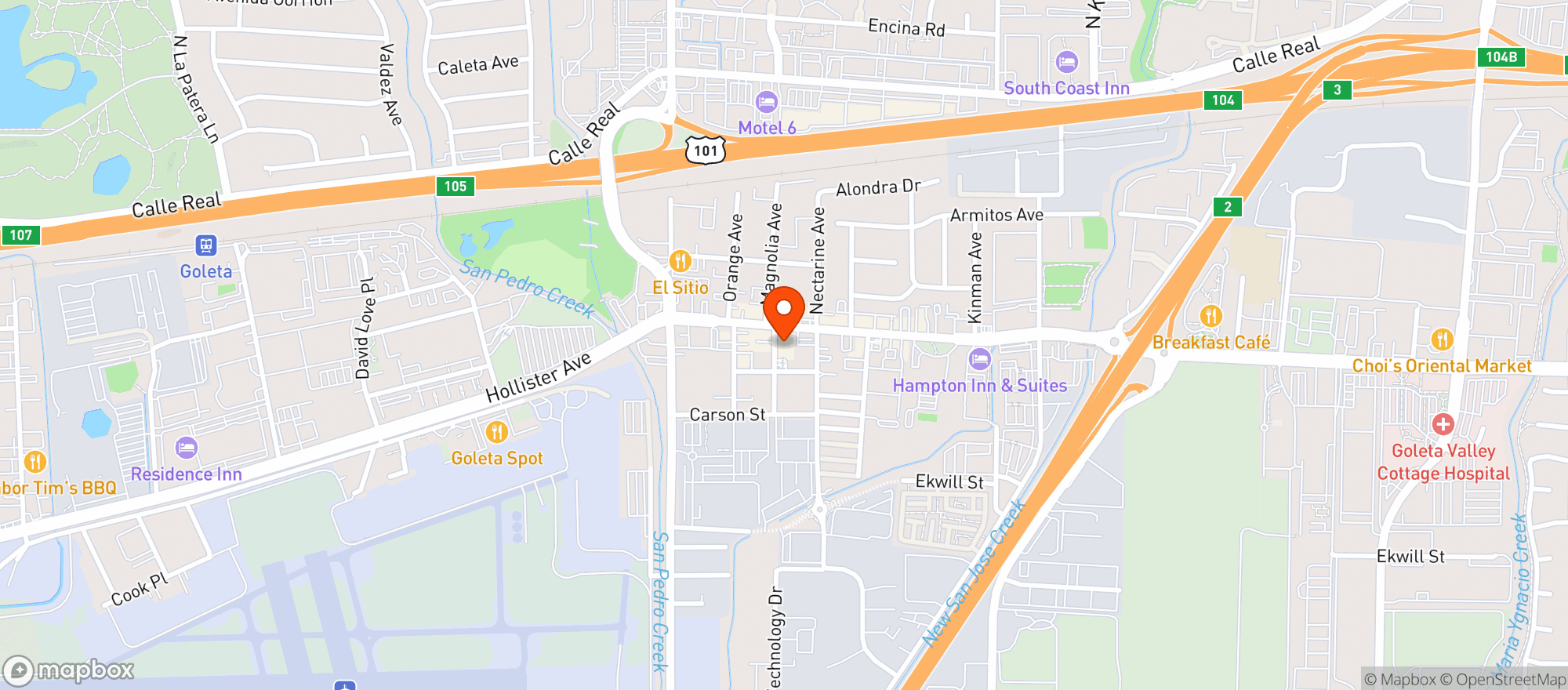 Map showing Santa Barbara Gift Baskets