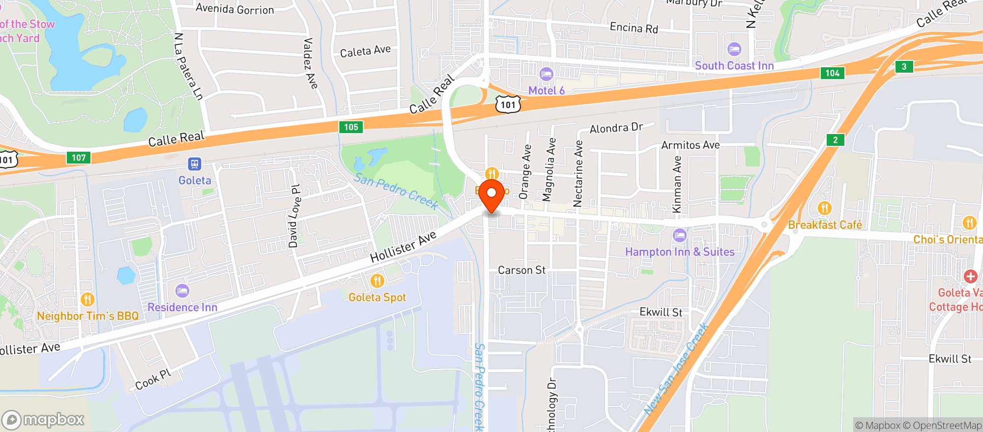 Map showing Megan's Organic Market - Goleta