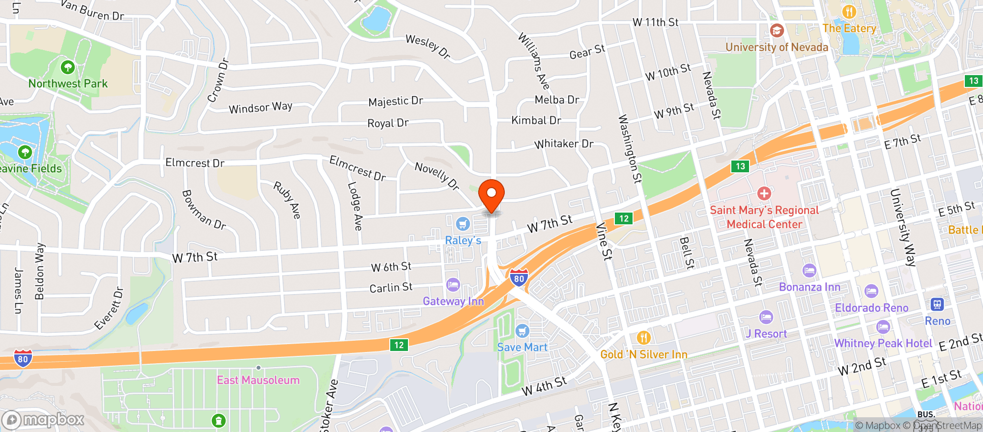 Map showing Raleys