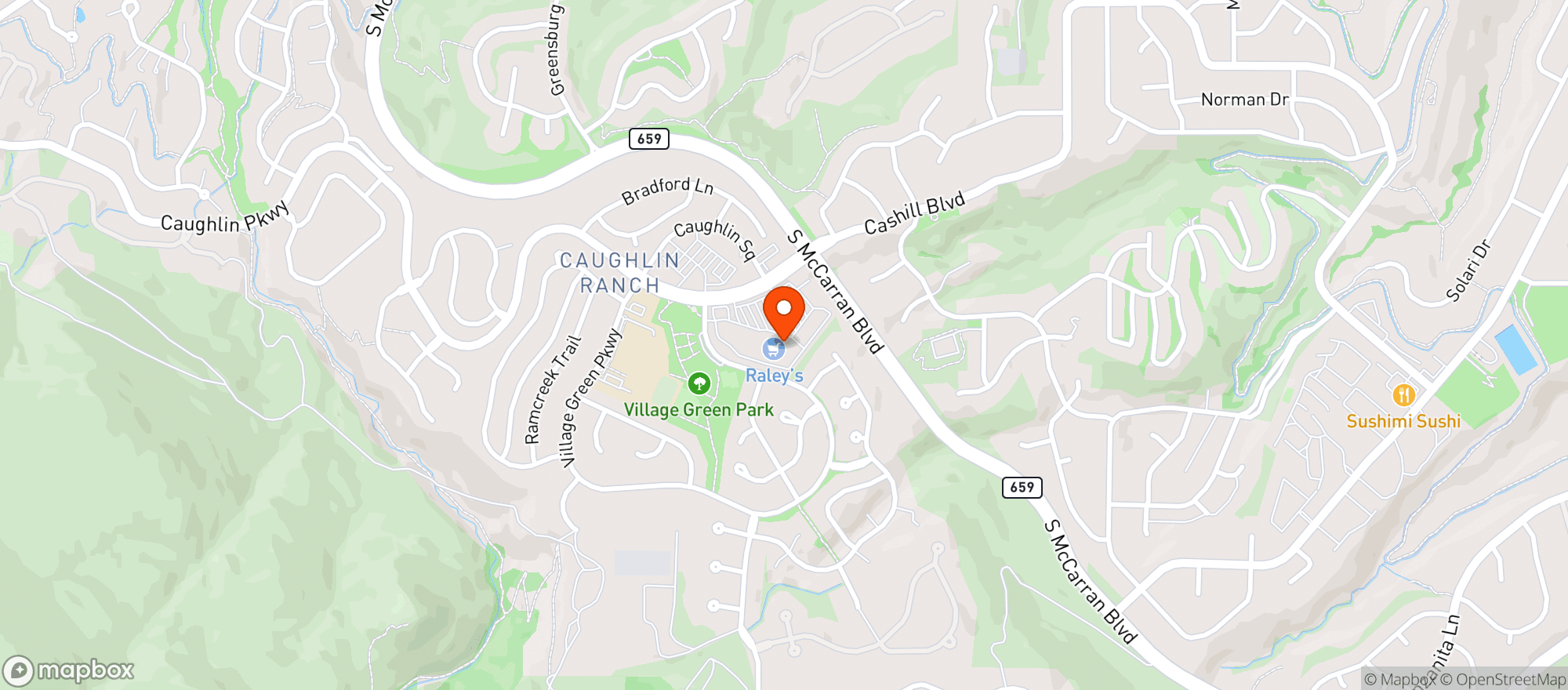 Map showing Raley's