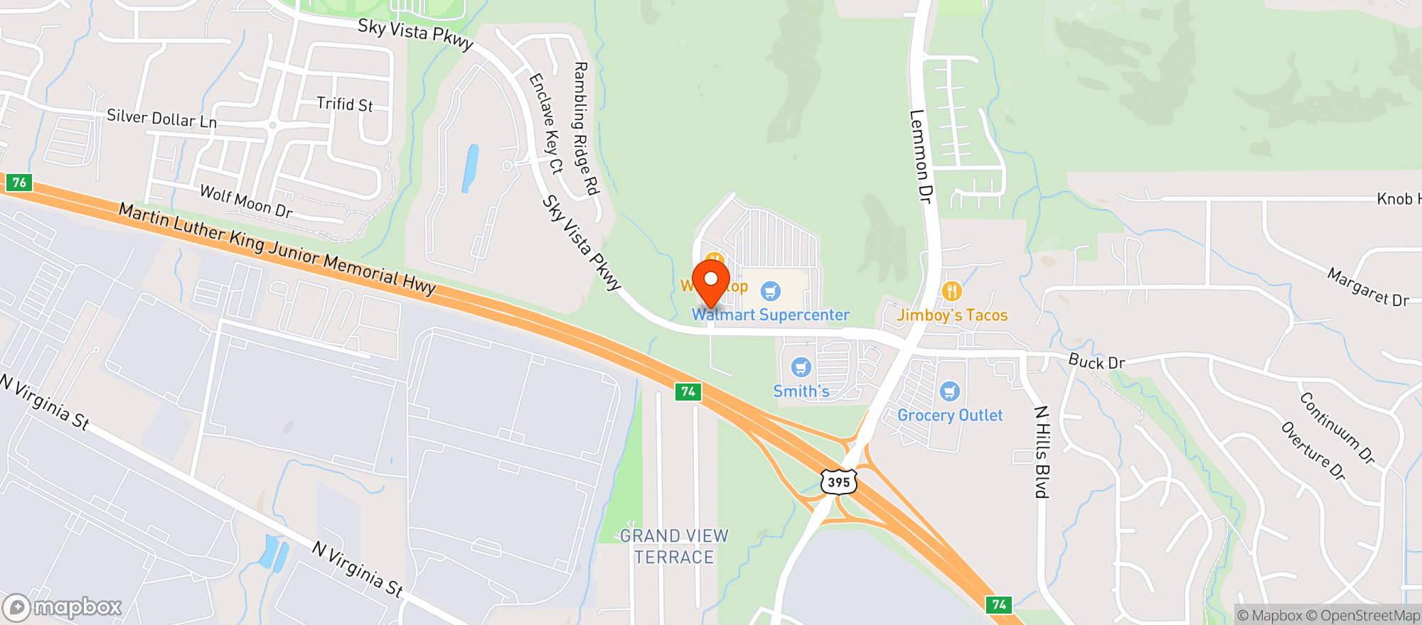 Map showing Walmart Supercenter
