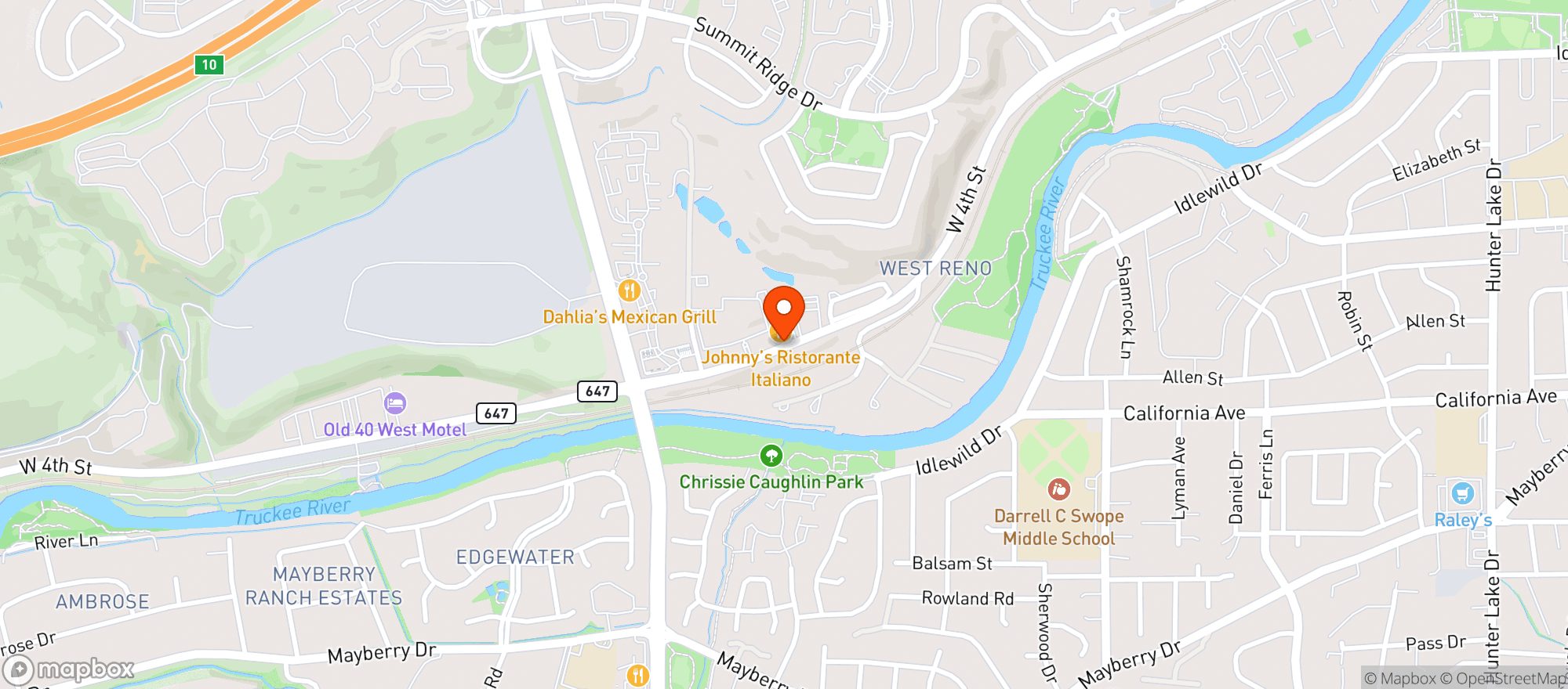 Map showing Johnny Cassinaris Rest