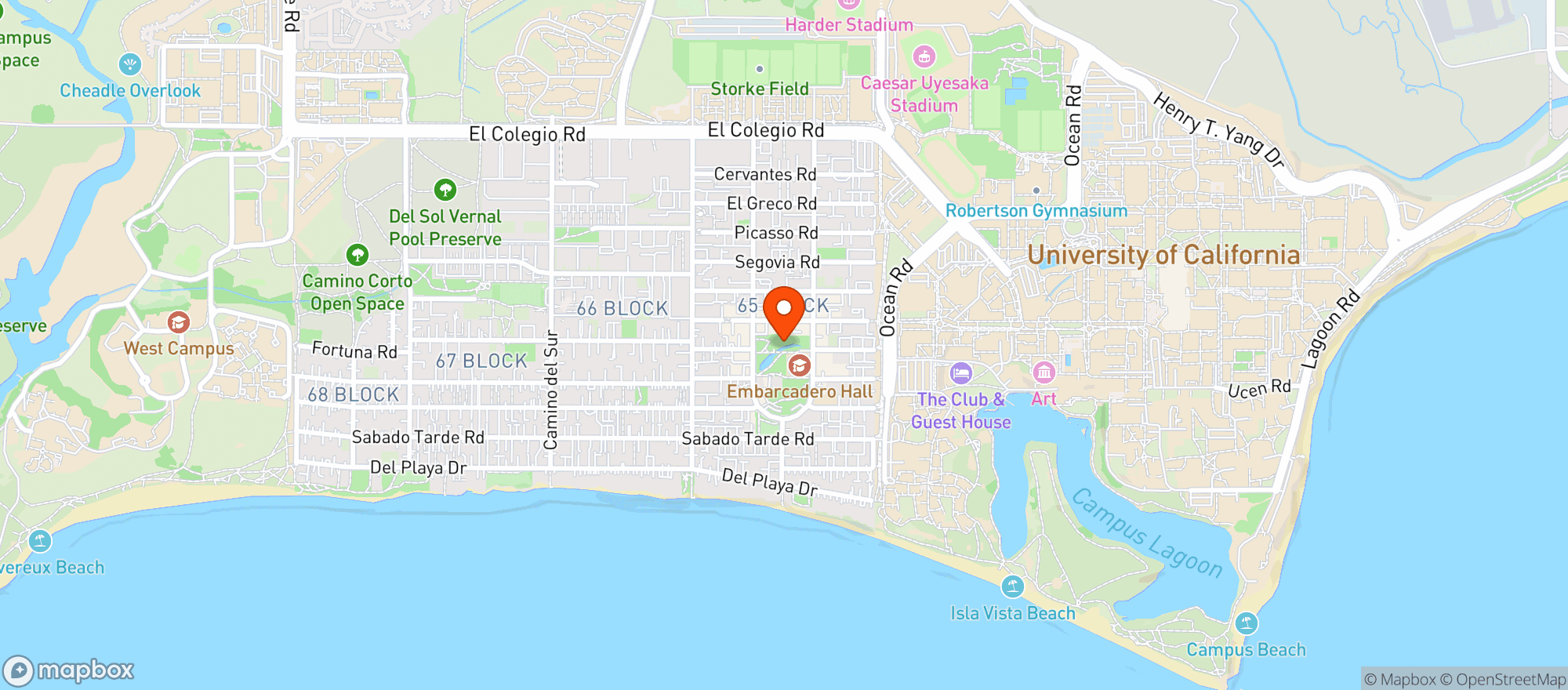 Map showing I.V. Deli Mart - Isla Vista