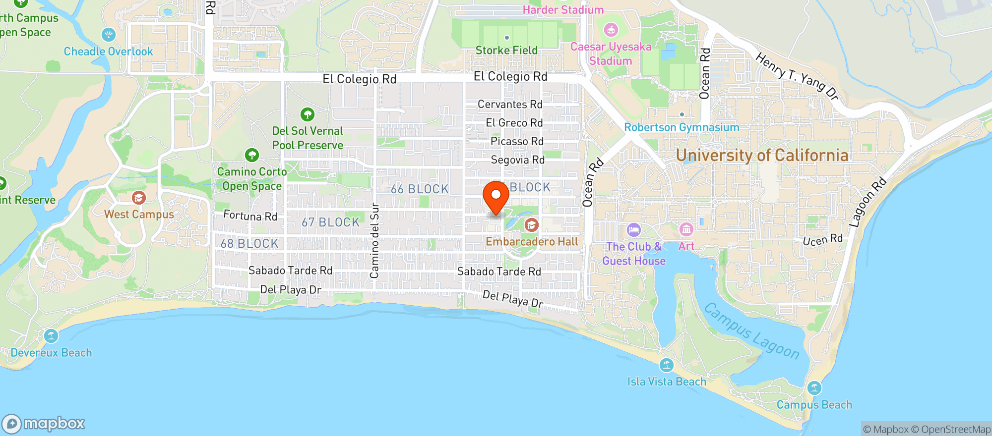 Map showing Isla Vista Market - Goleta