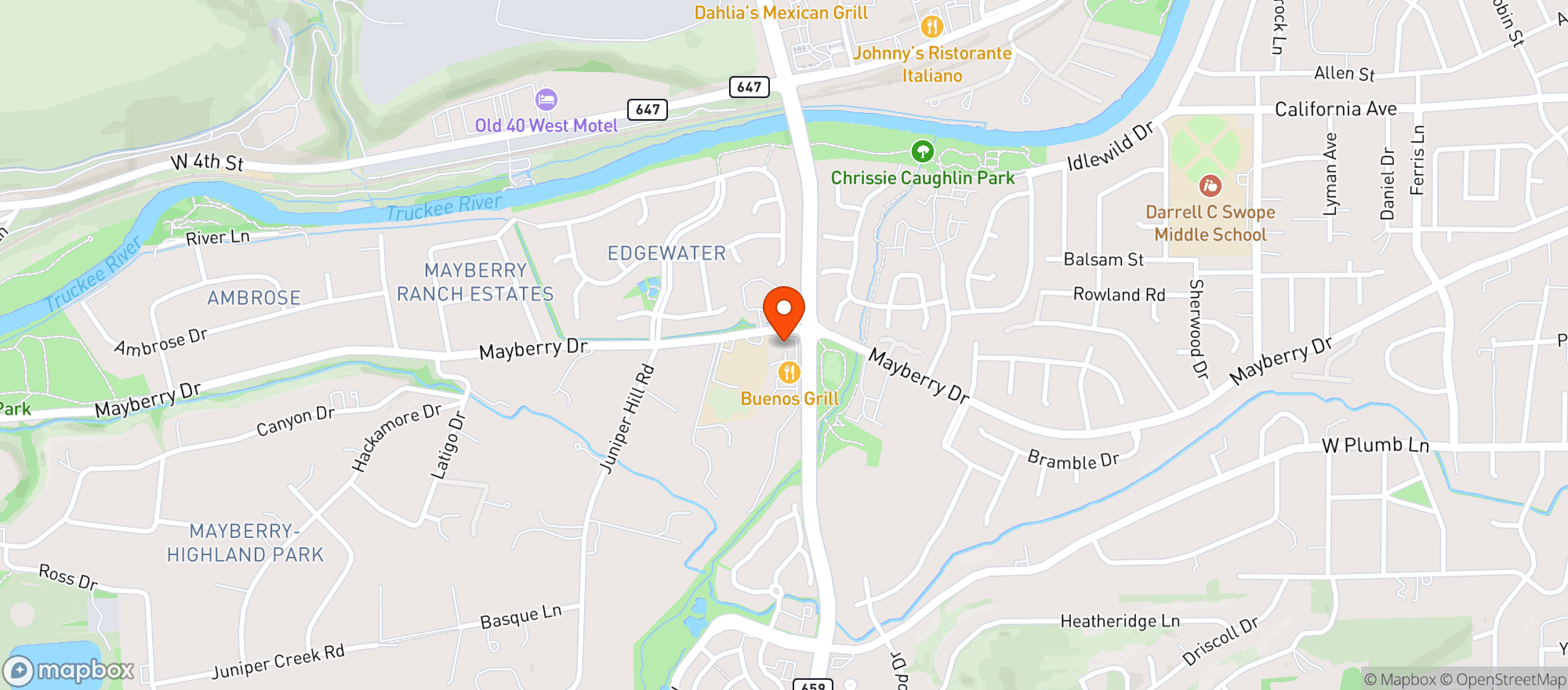 Map showing Eclipse Pizza Company