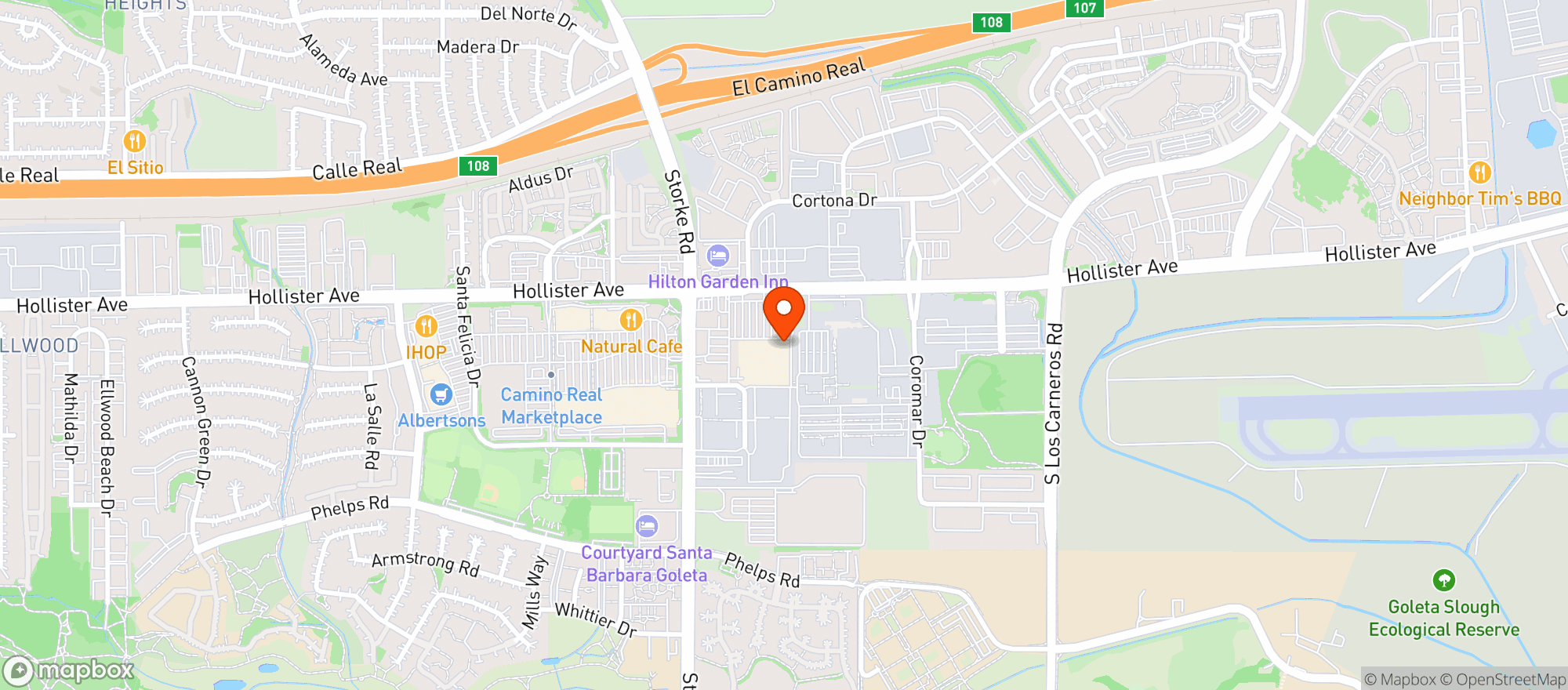 Map showing Target Goleta