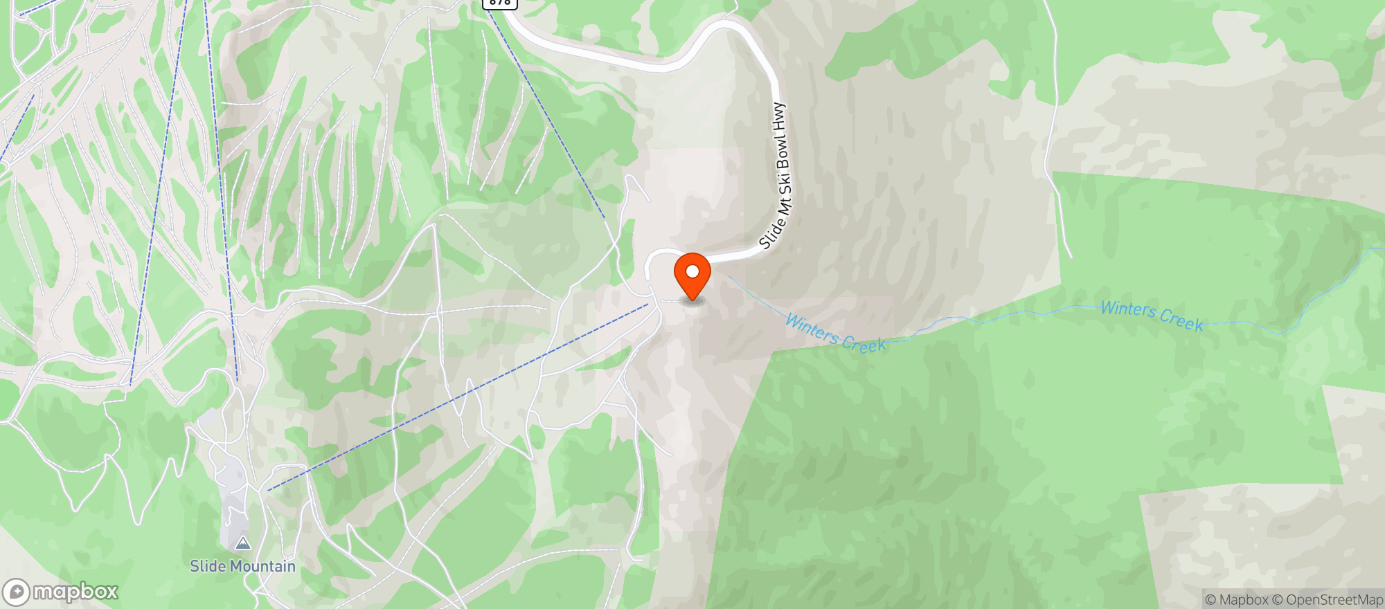 Map showing Winters Creek Lodge