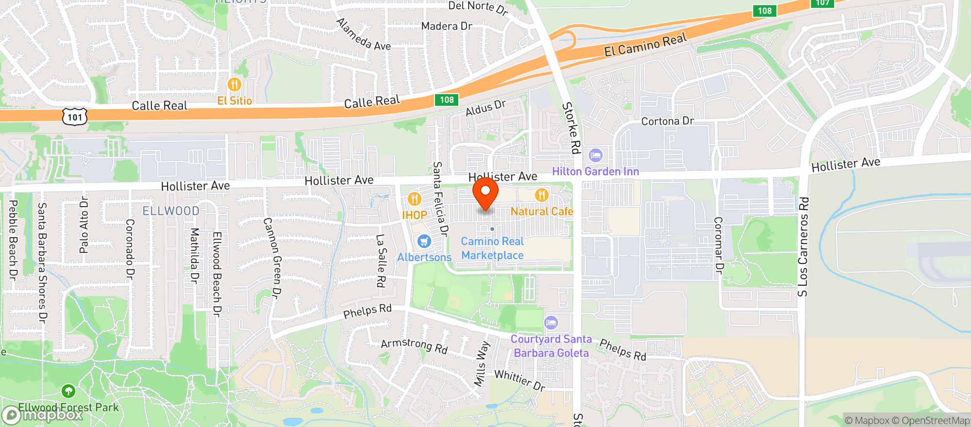 Map showing GoPuff - Goleta