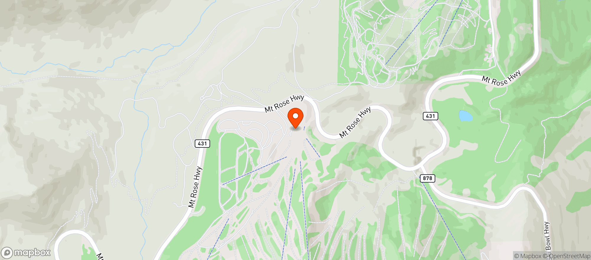 Map showing Mt Rose Ski Resort